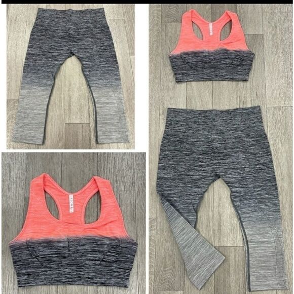 Workout set top & bottom Ombre Orange & Grey Size small - Picture 1 of 4